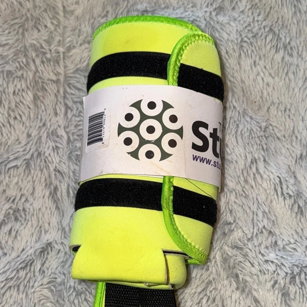 Stubby Strip Vino Wine Carrier Neon Lime Green Neoprene Bottle Insulator Sleeve